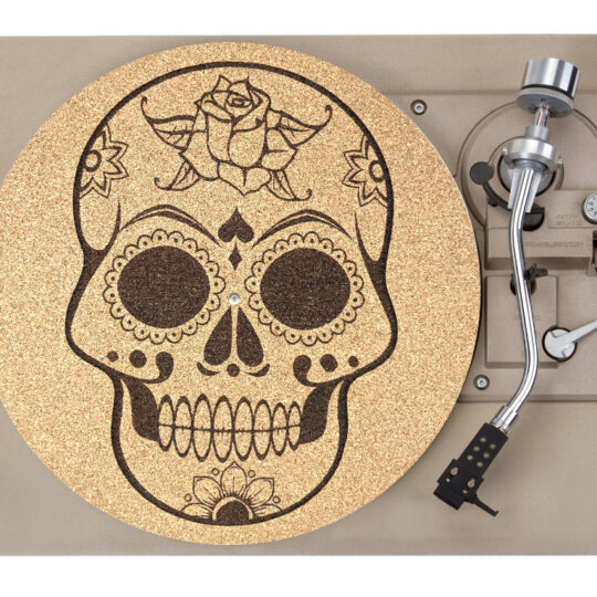 Skull Cork Platter Mat Record Player